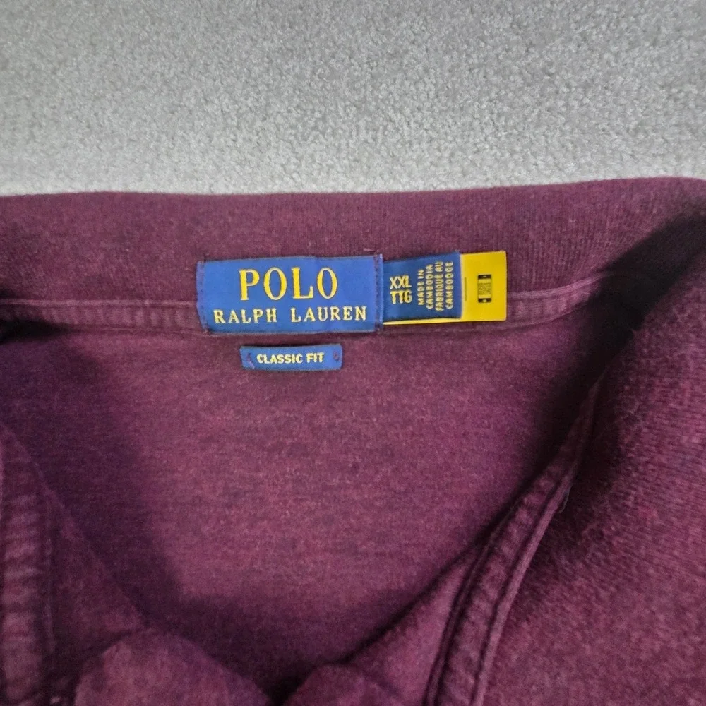 Polo Ralph‎ Lauren Men's XXL Classic Fit Long Sleeve Polo Burgundy Flesh Pony
